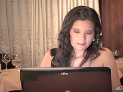 Asian Discreetly Squirts in the Cafe