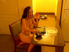 Big natural tits MILF behind the scenes