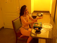 Big natural tits MILF behind the scenes