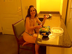 Big natural tits MILF behind the scenes