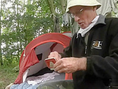 Two old men fuck a girl for her wiskhey