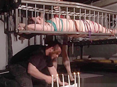 American goddess Carolina Pierce caged and spanked