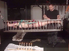 American goddess Carolina Pierce caged and spanked