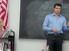Cumming all over his student's face