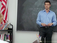 Cumming all over his student's face