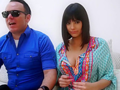 Housewife gets fucked in front of blind husband