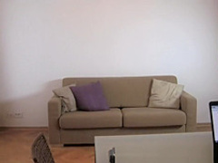 Brunette amateur takes huge facial in Casting interview