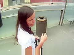 Fucked for cash near the bus stop