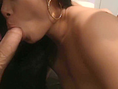 Big ass, Asian brunette is sucking cock and riding it like a whore, just for fun