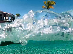 Amazing slut, Aidra Fox is fucking a horny, black guy, while next to the pool