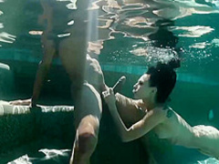 Amazing slut, Aidra Fox is fucking a horny, black guy, while next to the pool