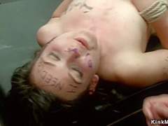 Euro brunette anal fucked in public