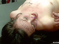 Euro brunette anal fucked in public