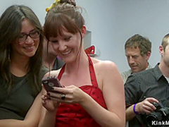 Euro brunette anal fucked in public