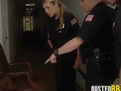 The interrogation room gets too hot after three horny cops decide to fuck a black dude with a BBC