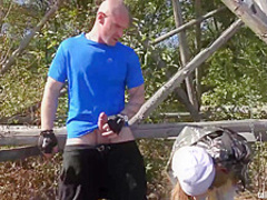 Petite teen, Silvia Dellai is having steamy sex in the countryside and enjoying it a lot