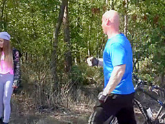 Petite teen, Silvia Dellai is having steamy sex in the countryside and enjoying it a lot