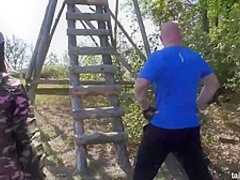 Petite teen, Silvia Dellai is having steamy sex in the countryside and enjoying it a lot