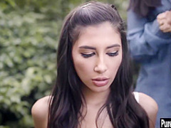 Small tits babe got caught by a dirty teen lesbian