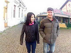 Two horny guys with huge cocks are fucking a hot girl who has a tight ass