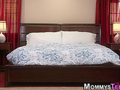 Lesbian stepmom strapon fucked by teen