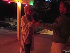 Kinky blonde lady with tattoos, Ash Hollywood likes to do naughty stuff with her camera man