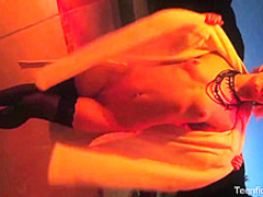 Kinky blonde lady with tattoos, Ash Hollywood likes to do naughty stuff with her camera man