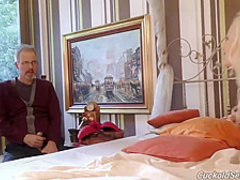 Blonde milf with big tits, Angel Wicky got down and dirty with a horny, black dude