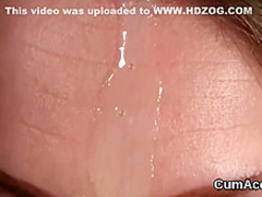 Spicy beauty gets jizz load on her face sucking all the jism