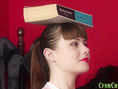 Uniformed british teen taught how to tug