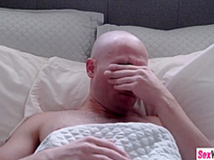 Teen stepsisters give their stepbro a double blowjob