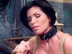 Big tits MILF slave fucking big dick