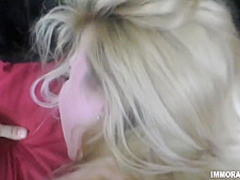 Blonde teenager nailed live on sex show