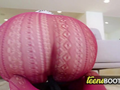 Sexy slut with pantyhose enjoys a hard riding on a big dick