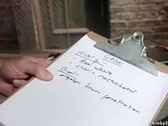 Bound slave punished with electricity