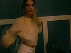 Afraid petite teen rides huge penis with sexy babe