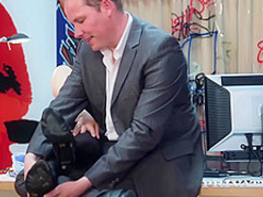 July Johnson got money from her boss to take off her panties and let him fuck her