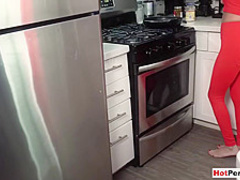 MILF stepmom gives me a BJ and lets me fuck her boobs