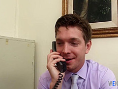 Slutty blonde secretary pussyfucked in the office