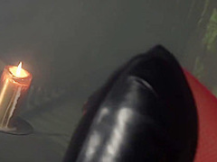 Nasty bitches in latex costumes and boots with high heels are playing with various sex toys