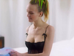 Belle Claire is giving a deep blowjob to her ex, while he is licking her pussy