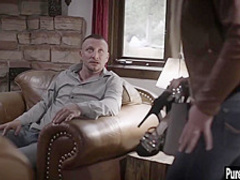 Crazy stepdad punished sexy blonde teen and fucked her