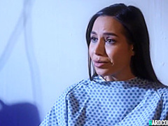 Husband bangs busty tanned wife in bed