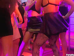 Hot ladies are showing their tits in the night club and hoping to get fucked hard