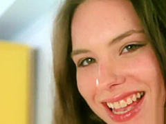 Natural chick is opening up narrow twat in closeup and having orgasm