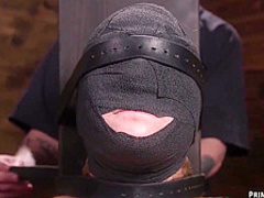 Blindfolded Ashley Lane gets whipped