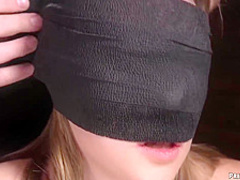 Blindfolded Ashley Lane gets whipped