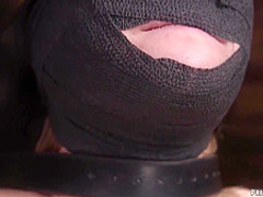 Blindfolded Ashley Lane gets whipped