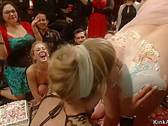 Blonde slaves rough public banged