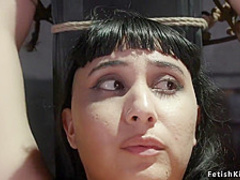 Dudes double penetration tied brunette